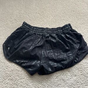 lululemon athletica Black Patterned Women's Athletic Shorts